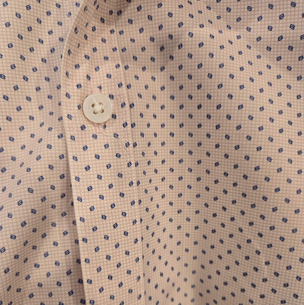 Large slim fit Pink& Blue Denim amd Flower button up short sleeve